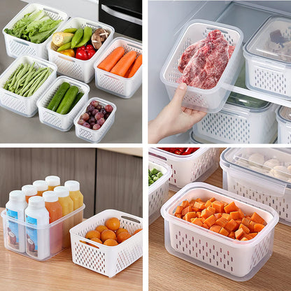 3-Pack Fridge Storage Containers – Keep Your Produce Crisp, Clean, and Organized