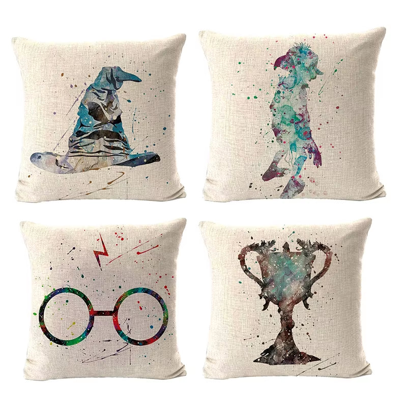 Magic World Hat Pillow Case Magic Dwarf Cup Pillowcase 40X40 Cm Boy Girl Kid Gift Room Aesthetics Sofa Pillow Cover Decorative