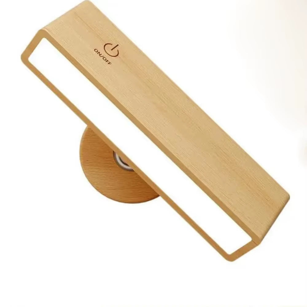 New LED Wall Sconces Rechargeable Operated Wood Wall Lamp Indoor Cordless Wall Light for Bedroom Reading