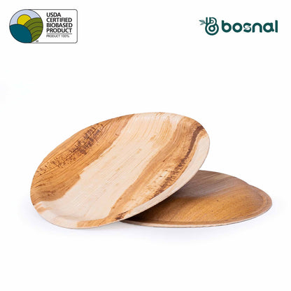 Bosnal - Palm Leaf Biodegradable Plates, 6 inch, Round